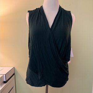 NWT 1. State Elegant Black Sleeveless Wrap Top XL
